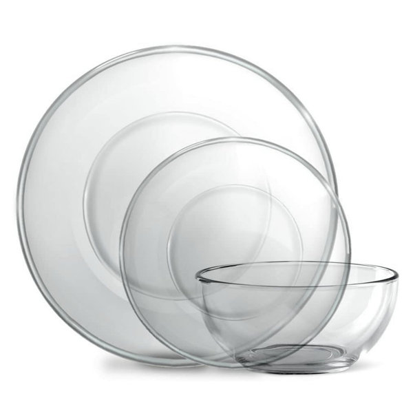 Latitude Run Element Set Of 12 Glass Dinnerware Set Reviews